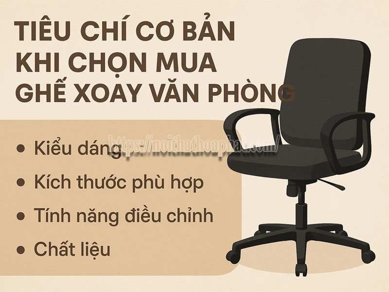 tiêu chí cơ bản khi chọn mua ghế xoay văn phòng