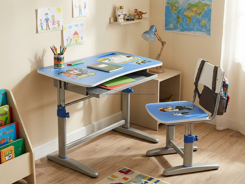 Bàn học cho bé tại nhà: Thiết kế ergonomic giúp tập trung và phát triển chiều cao