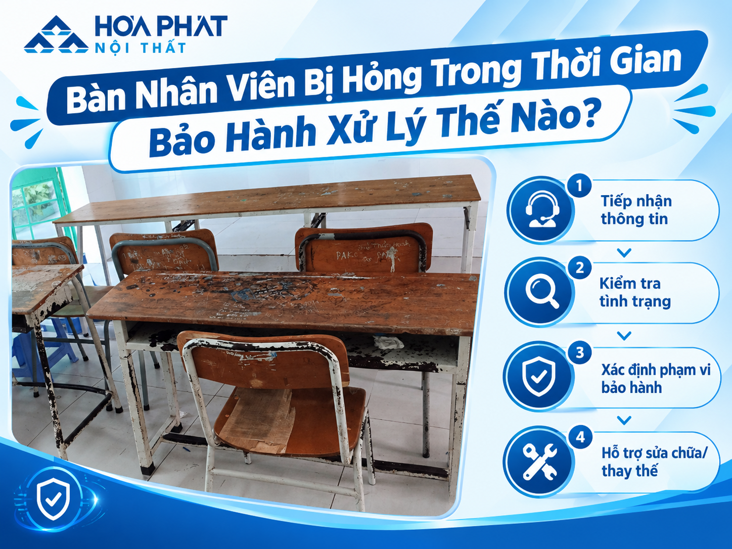 bàn nhân viên bị hỏng trong thời gian bảo hành xử lý thế nào