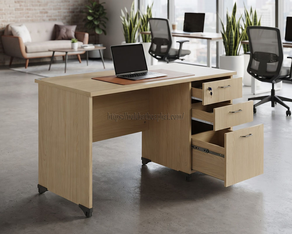 bàn làm việc nhân viên có hộc liền