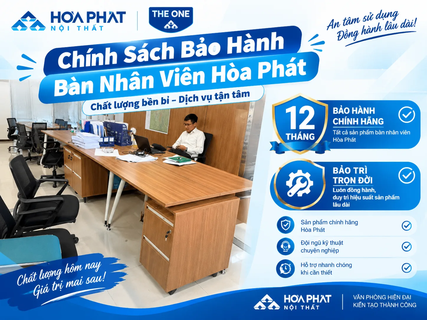 chính sách bảo hành bàn làm việc hòa phát