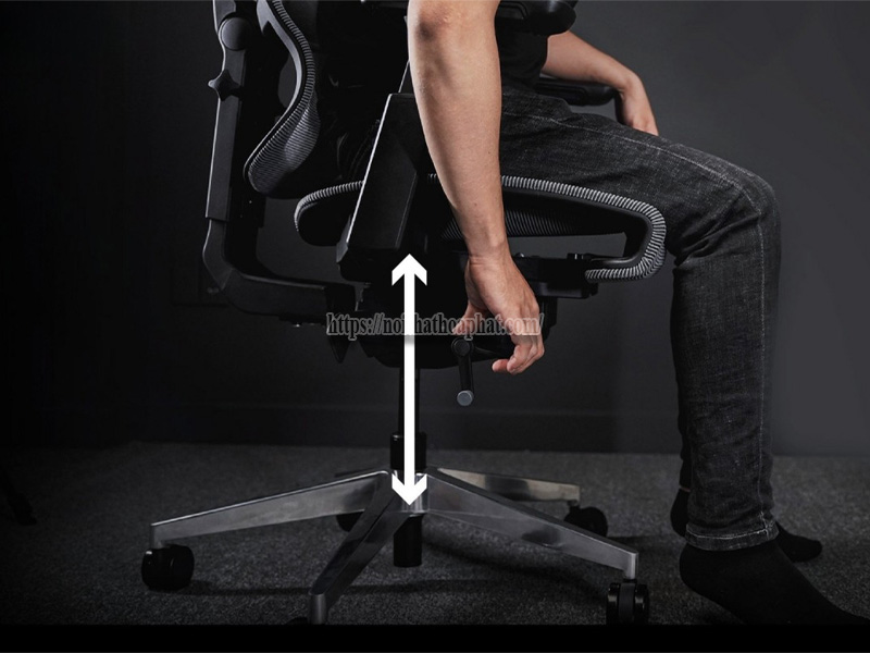cách nâng hạ ghế lưới văn phòng