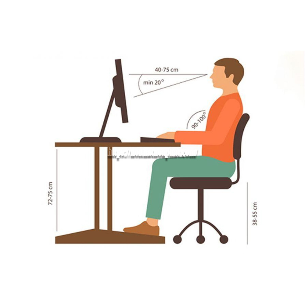 Tư thế ngồi máy tính không đau lưng