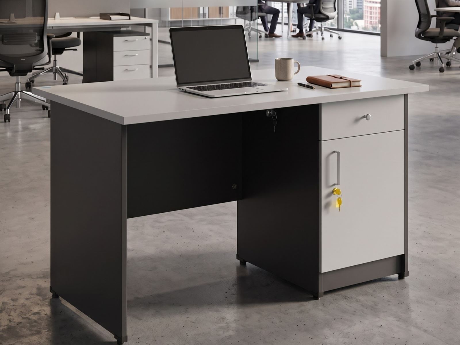 xem bàn làm việc tại showroom