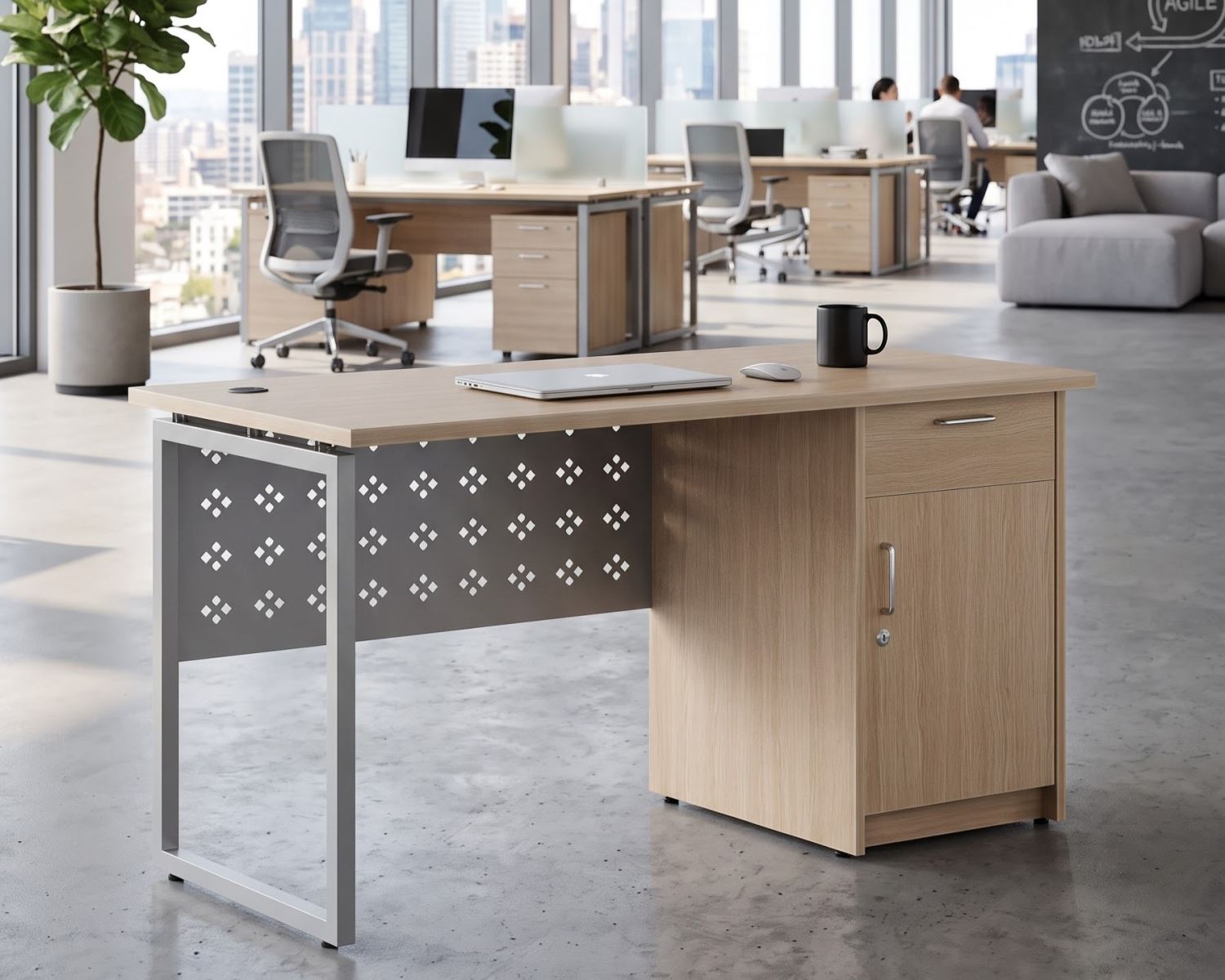 showroom bàn làm việc nhân viên Hòa Phát Hà Nội