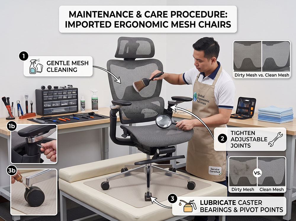 cách bảo quản ghế công thái học nhập khẩu
