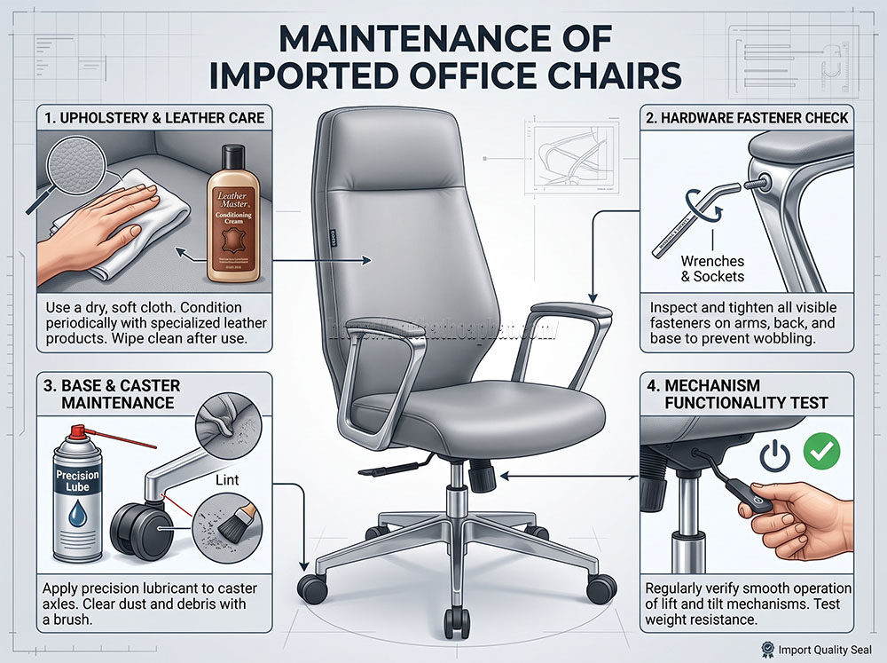 bảo trì ghế lưới nhập khẩu