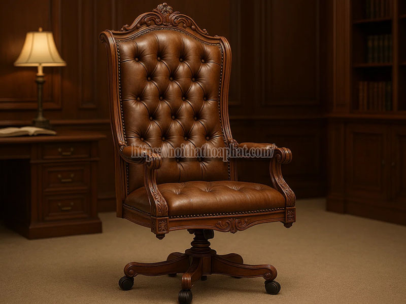 Mẫu Ghế Giám Đốc Lưng Cao Phong Cách Cổ Điển