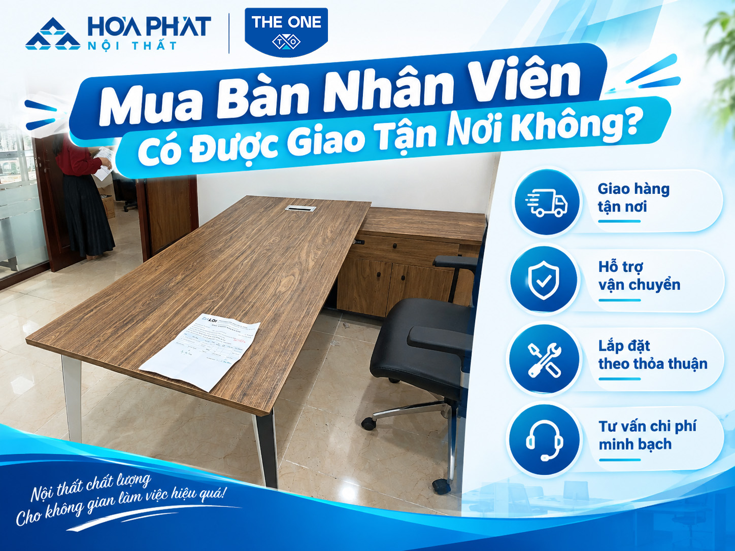 mua bàn nhân viên có được giao tận nơi không
