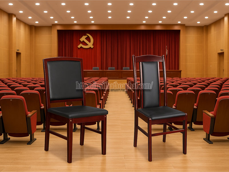 Nên chọn ghế hội trường chân sắt hay chân gỗ? Phân tích ưu nhược điểm chi tiết