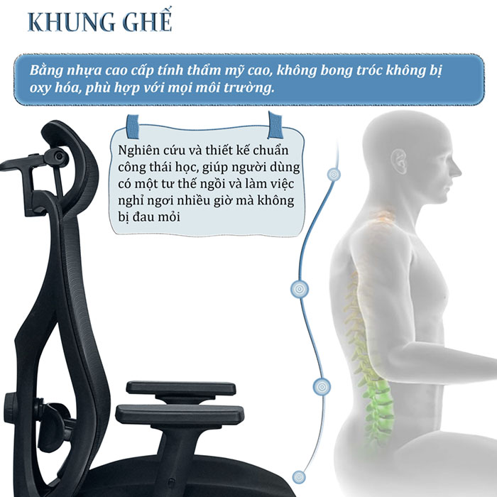 Ghế lưới công thái học FMX822 10