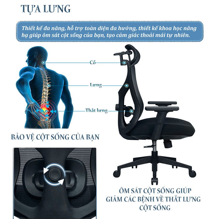Ghế lưới công thái học FMX822 13