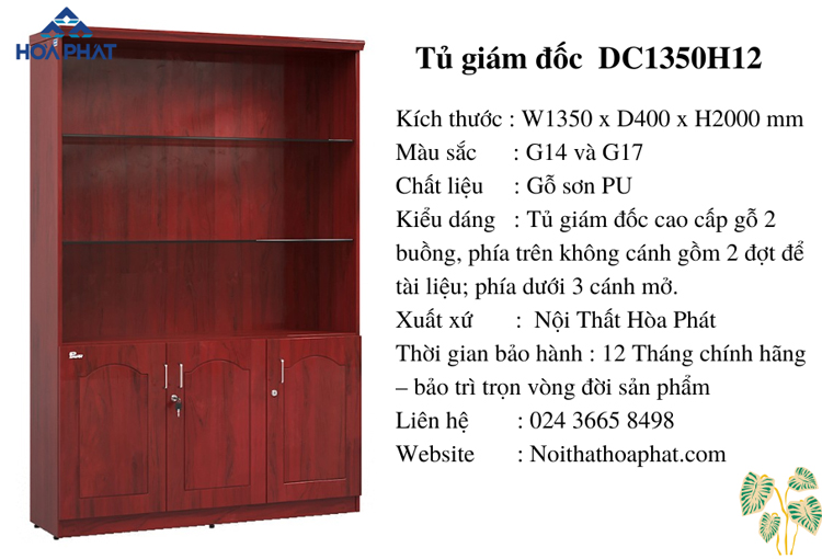 Hình ảnh tủ gỗ Hòa Phát DC1350H12