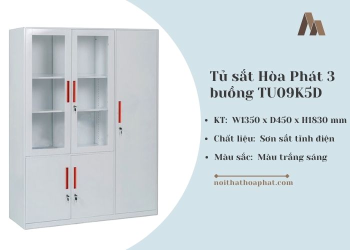 GIÁ TỦ SẮT HÒA PHÁT 3 BUỒNG ĐỰNG HỒ SƠ CHẤT LƯỢNG CAO Tu-sat-hoa-phat-3-buong-TU09K5D(2)