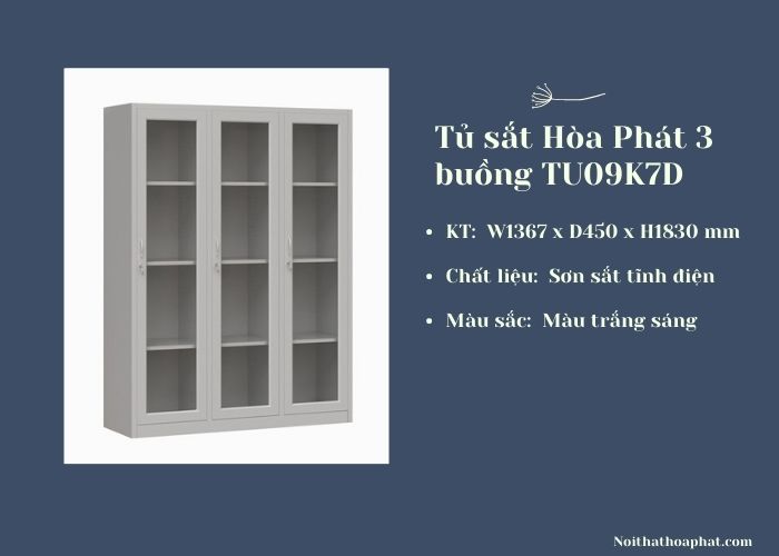 Tủ sắt hòa phát 3 buồng TU09K9CK