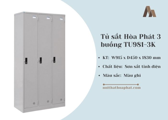 GIÁ TỦ SẮT HÒA PHÁT 3 BUỒNG ĐỰNG HỒ SƠ CHẤT LƯỢNG CAO Tu-sat-hoa-phat-3-buong-TU981-3K