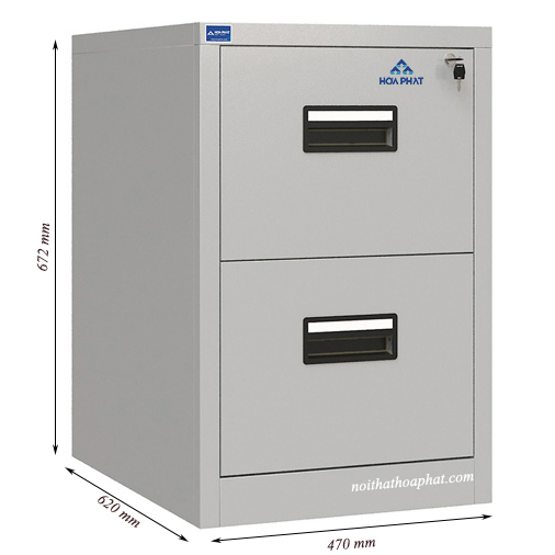 Kích thước tủ sắt hòa phát 2 ngăn TU2F