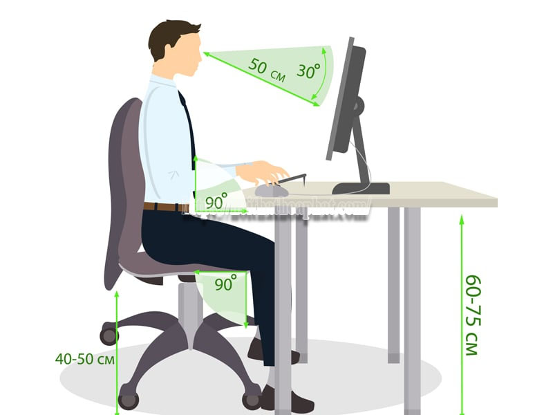 tư thế ngồi ghế văn phòng chống đau lưng