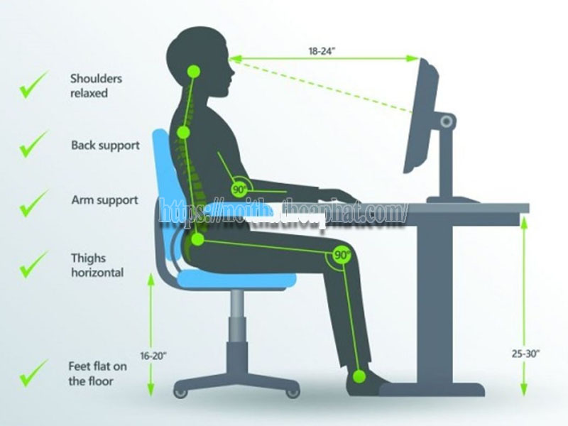 cách điều chỉnh ghế lưới Hòa Phát chuẩn ergonomic