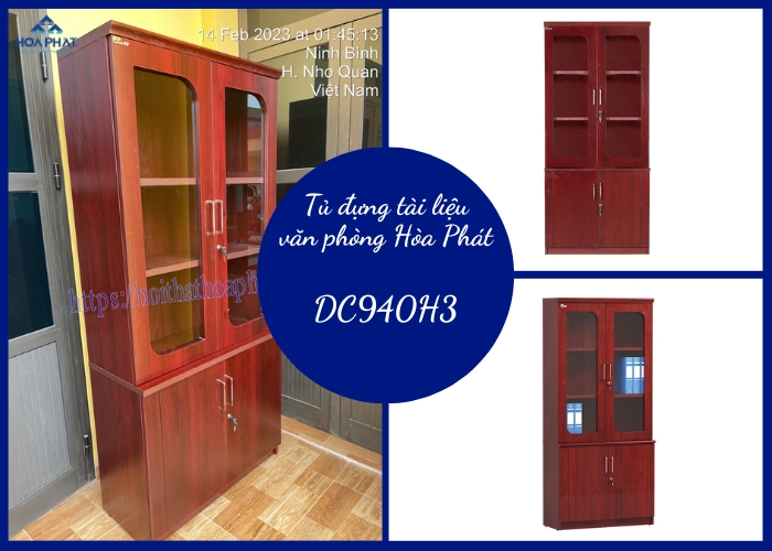 Tủ văn phòng Hòa Phát bằng gỗ DC940H3