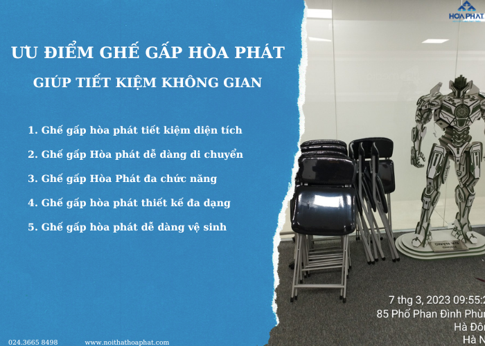 Ưu điểm của ghế gấp Hòa Phát giúp tiết kiệm không gian