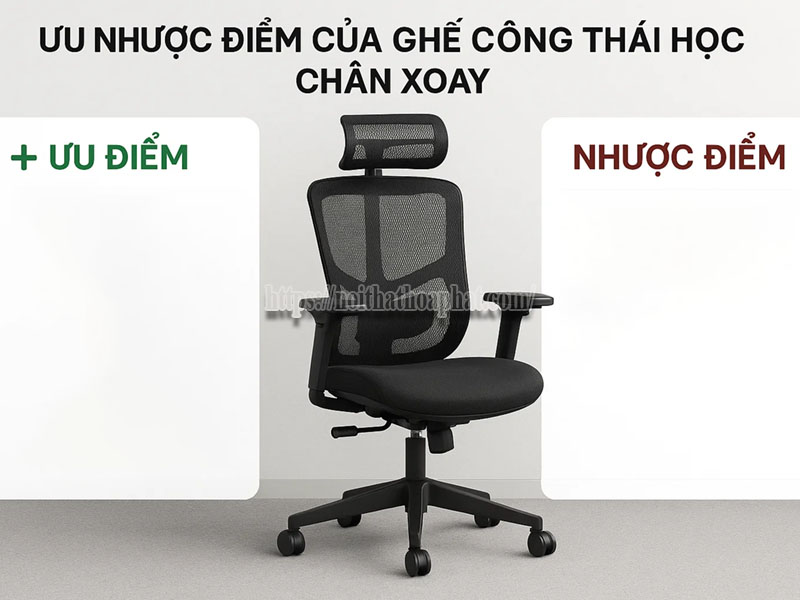 Ưu Nhược Điểm Ghế Công Thái Học Chân Xoay