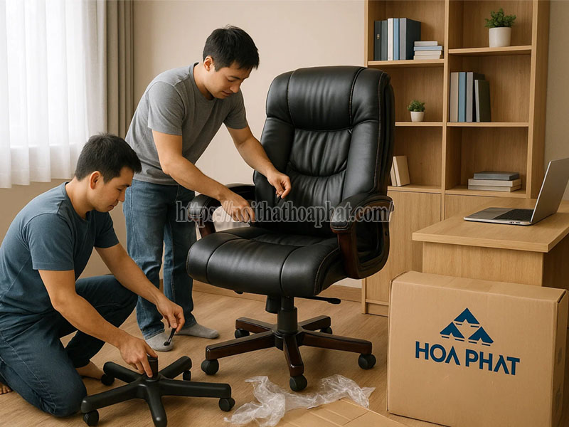 giao hàng ghế giám đốc Hòa Phát