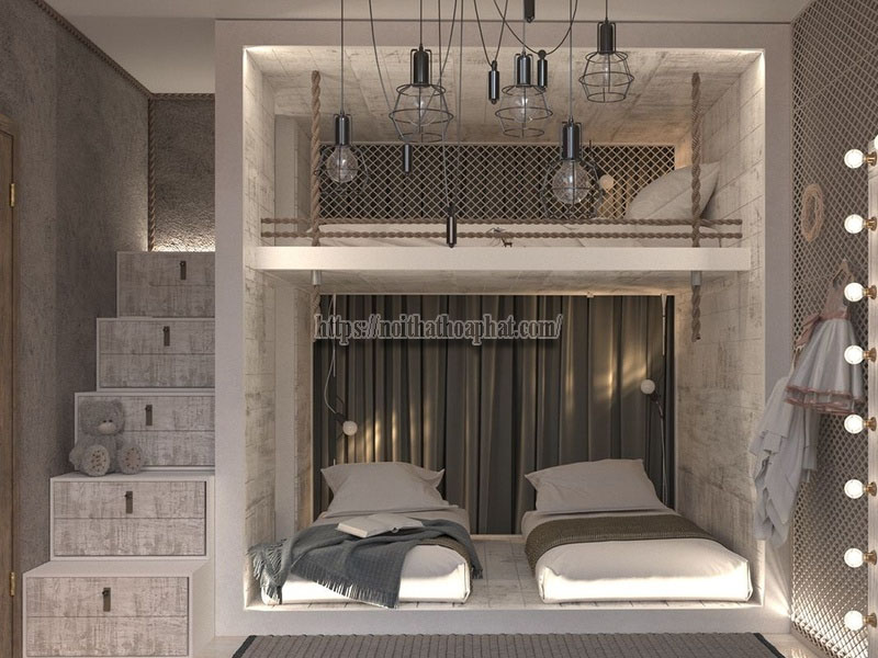Ý tưởng trang trí phòng ngủ với giường tầng